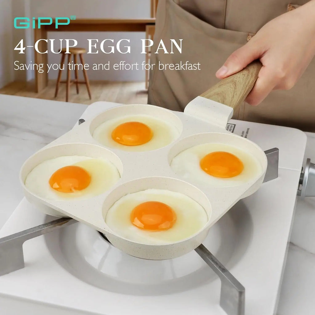 4-Cup Nonstick Egg Frying Pan, Granite Omelette Skillet, PFOA Free, Easy Clean, All Stovetops