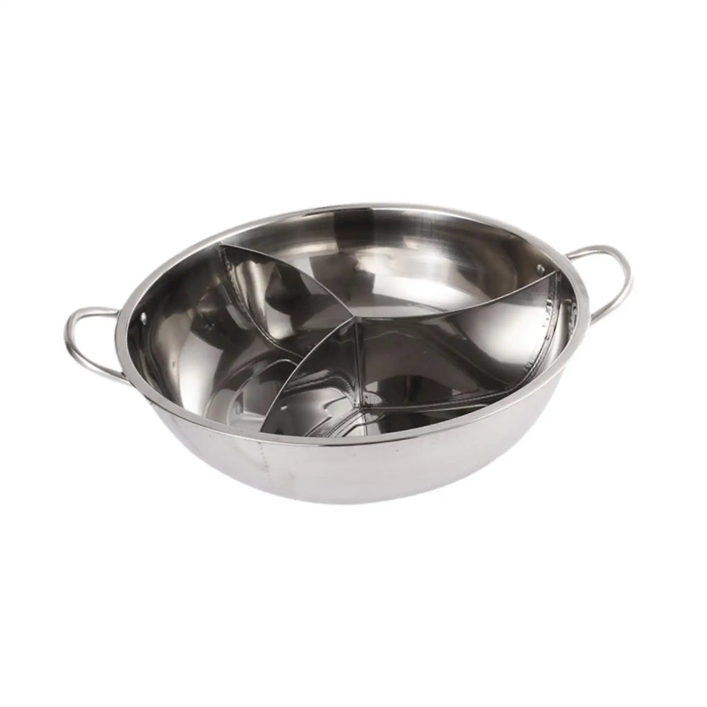 Divided Hotpot Pot Three Flavor Stainless Steel Cooking Stock Pot Soup Cookware for Home Commercial
